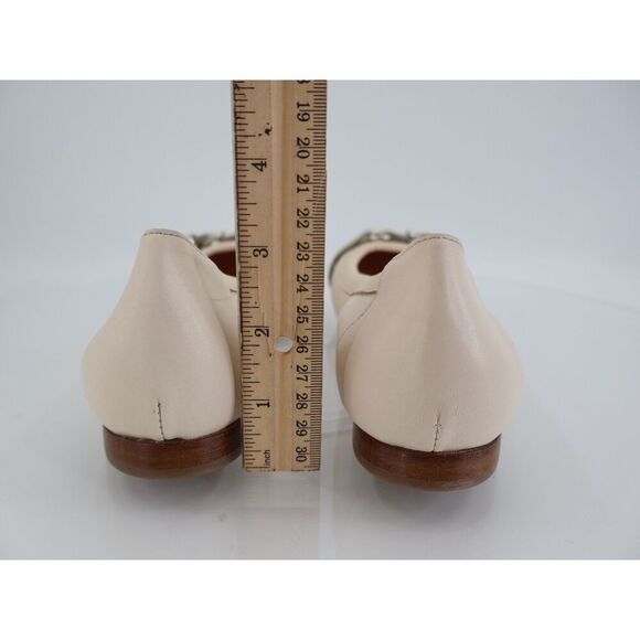 AGL Womens Monika Ballet Flat Size 39.5 9.5 Ivory Leather Cap Toe Dress Shoe - Picture 5 of 13